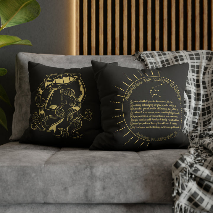Written in the Stars Pillowcase/Cover Spelling Out "Aquarius"