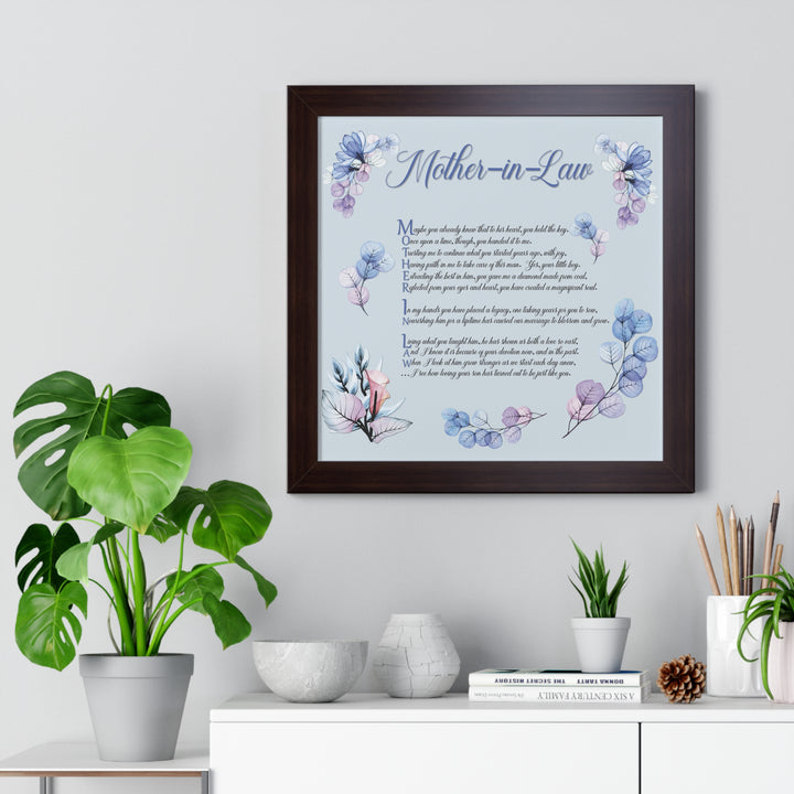 Framed Print - Acrostic Poem "Mother-in-Law" Floral Design