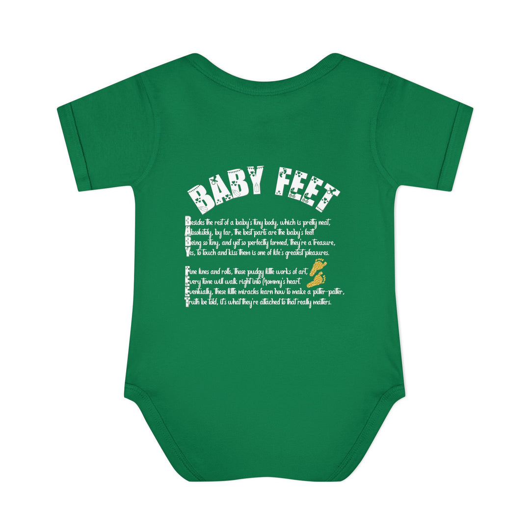 Baby Feet Acrostic Poem Baby Bodysuit - Glitter Footprints