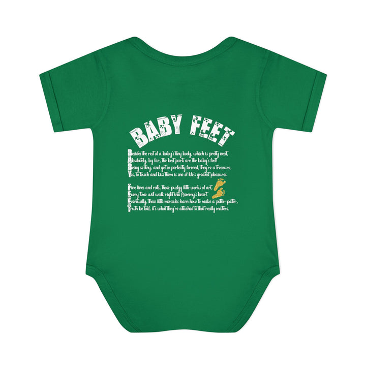Baby Feet Acrostic Poem Baby Bodysuit - Glitter Footprints