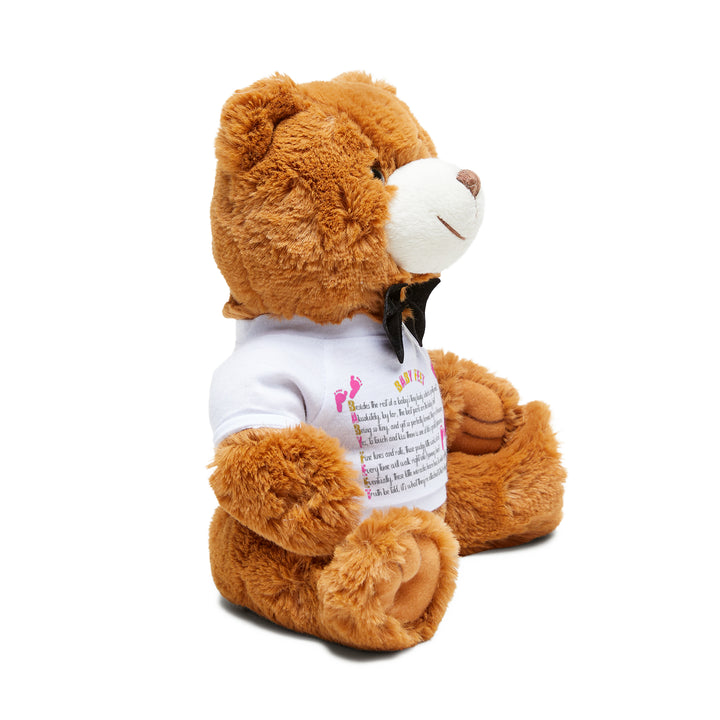 Baby Steps Teddy Bear with T-Shirt - Baby Feet - Pink
