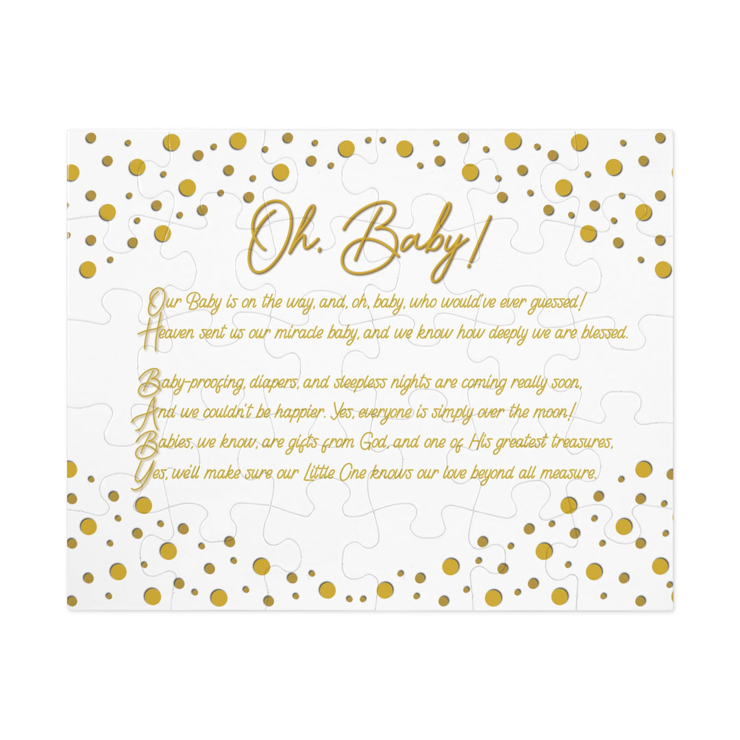 Oh, Baby! Acrostic Poem Jigsaw Puzzle - No Personalization - Tin Box