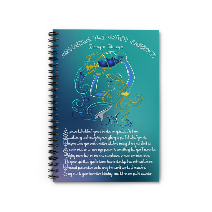 Written in the Stars "Aquarius" Spiral Notebook - Ruled Line