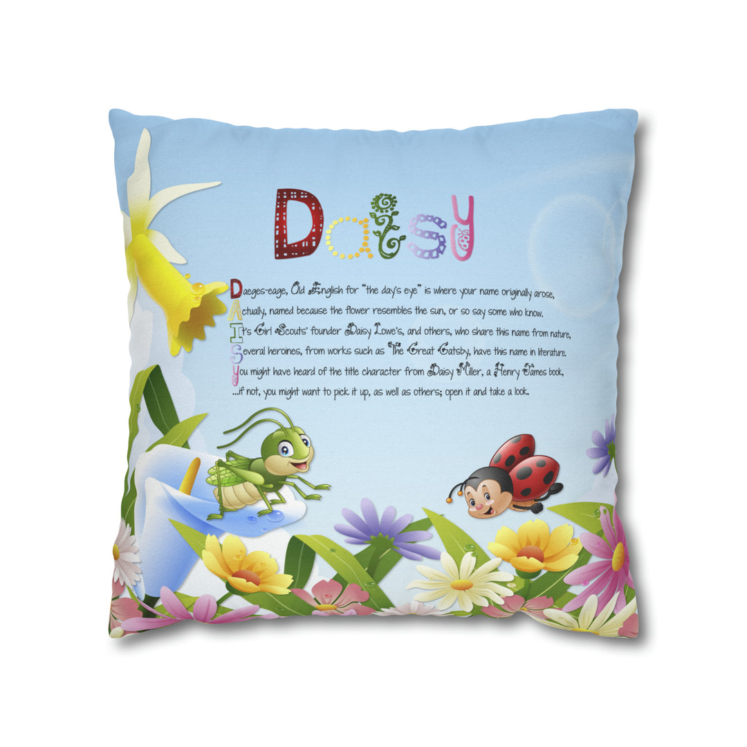 Namesakes Pillow Case Cover with Acrostic Poem Spelling Out a Name
