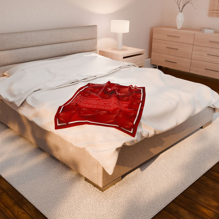 I Love You Acrostic Poem Velveteen Plush Blanket - Red