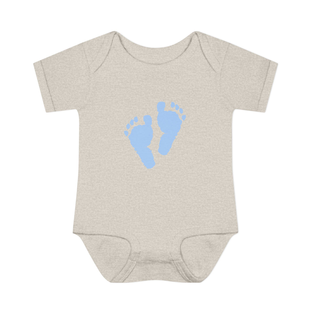 Baby Feet Acrostic Poem Baby Bodysuit - Blue Footprints