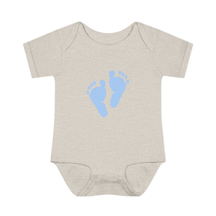 Baby Feet Acrostic Poem Baby Bodysuit - Blue Footprints