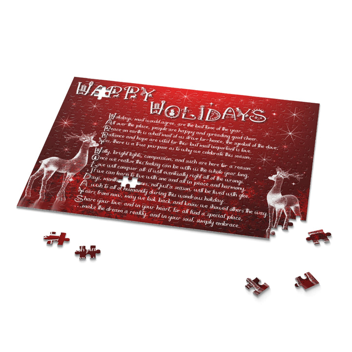 It's Just a Phrase "Happy Holidays" Acrostic Jigsaw Puzzle - Ice Reindeers