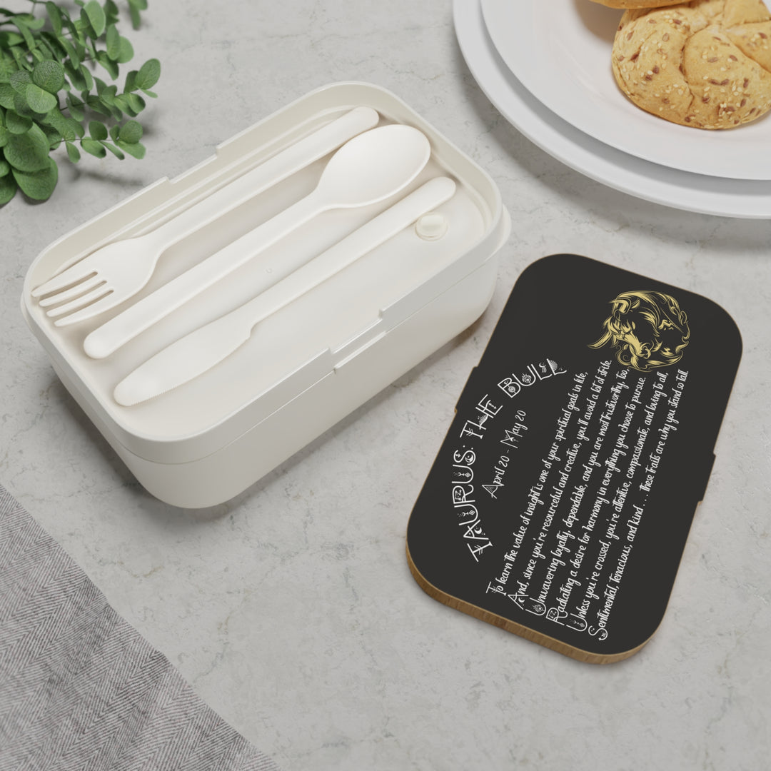 Taurus Acrostic Poem Bento Lunch Box - Wooden Lid
