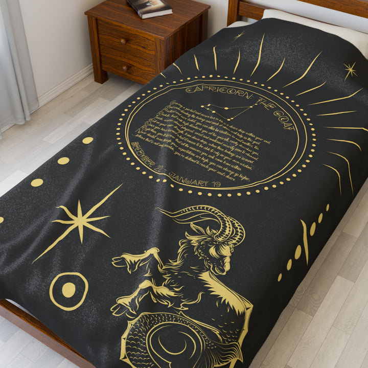 Capricorn Acrostic Poem Velveteen Blanket