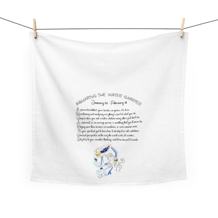 Aquarius Acrostic Poem Celestial Tea Towel