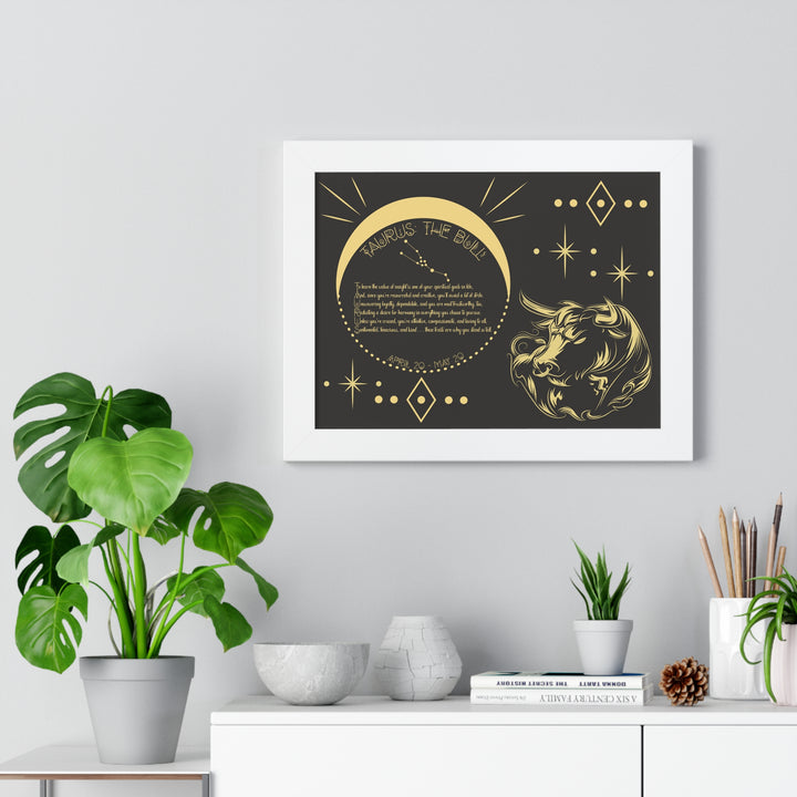 Written in the Stars Framed Acrostic Poem Print - Taurus