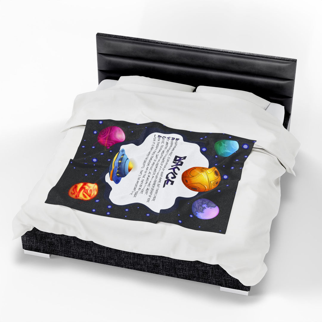 Namesakes Acrostic Poem Velveteen Plush Blanket - Space Design