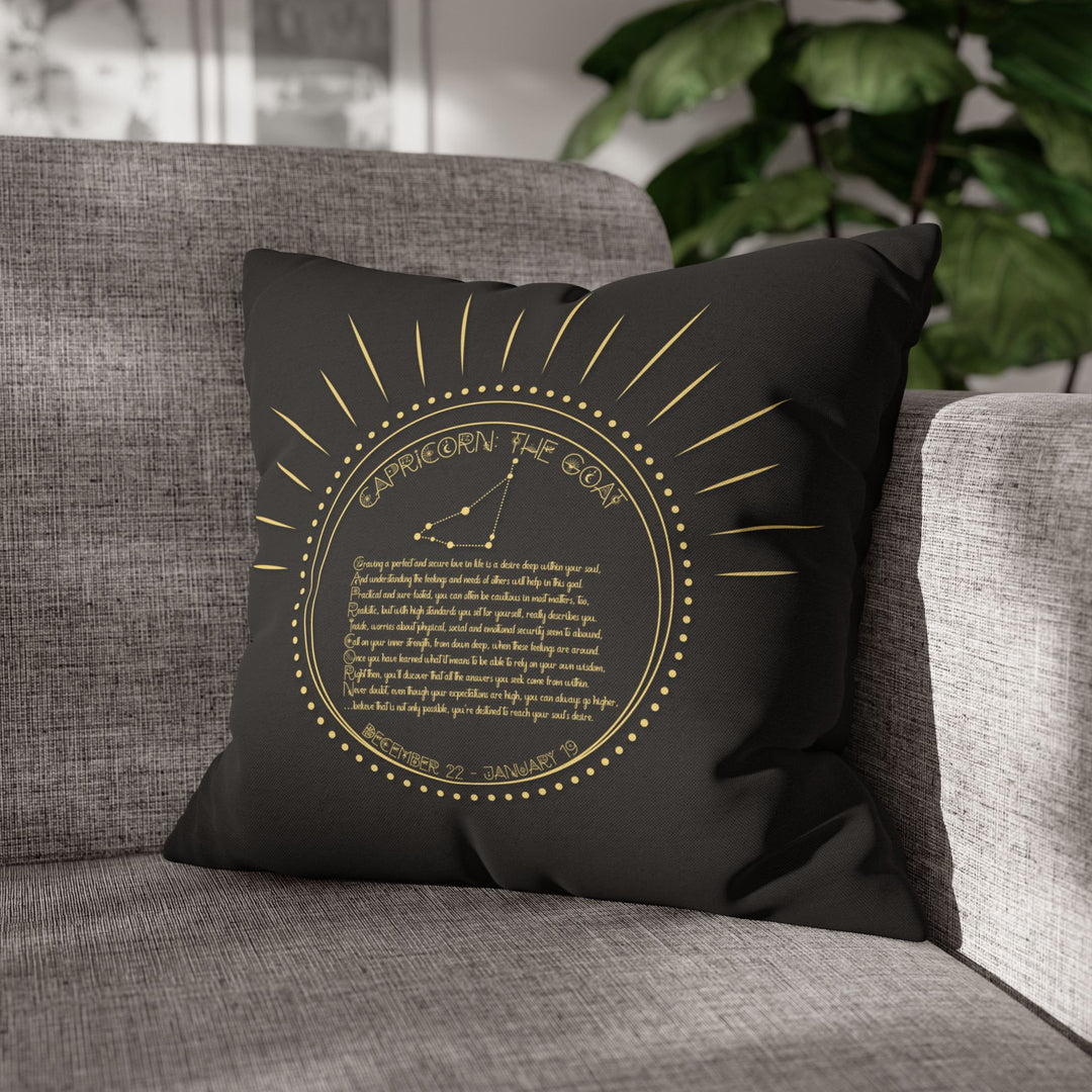 Capricorn Acrostic Poem Pillow Cover