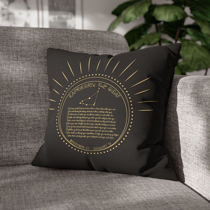 Capricorn Acrostic Poem Pillow Cover