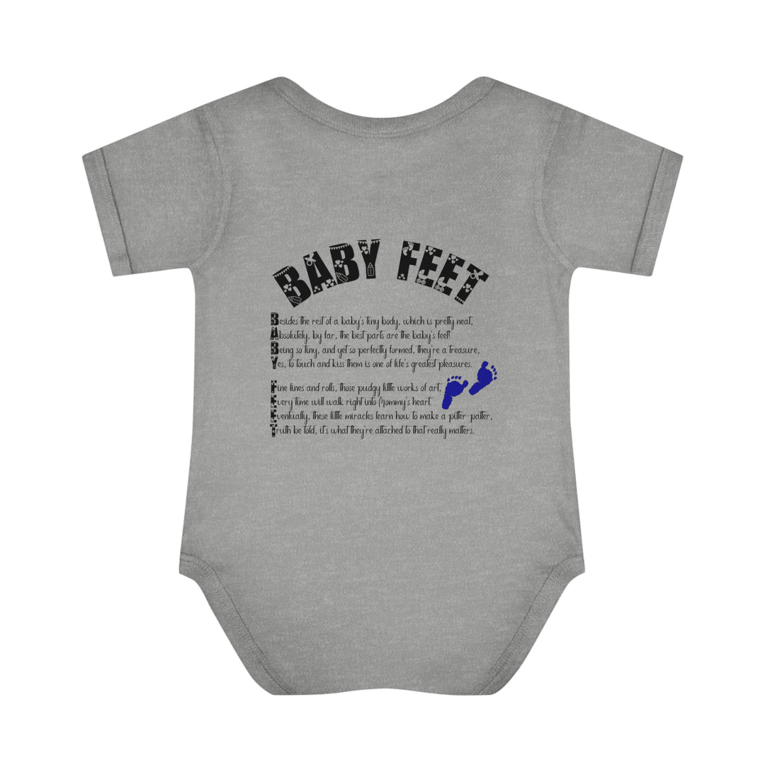 Baby Steps "Baby Feet" Acrostic Poem Bodysuit - Blue Footprints