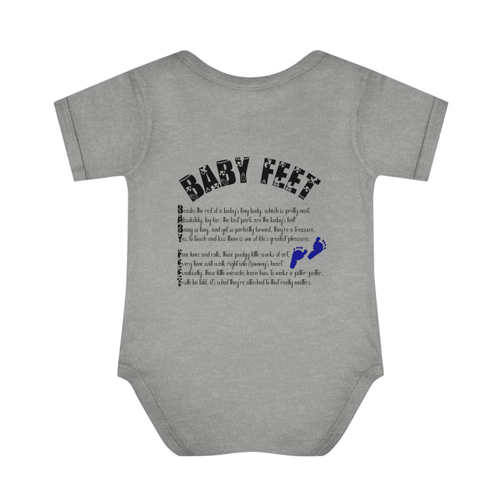 Baby Steps "Baby Feet" Acrostic Poem Bodysuit - Blue Footprints