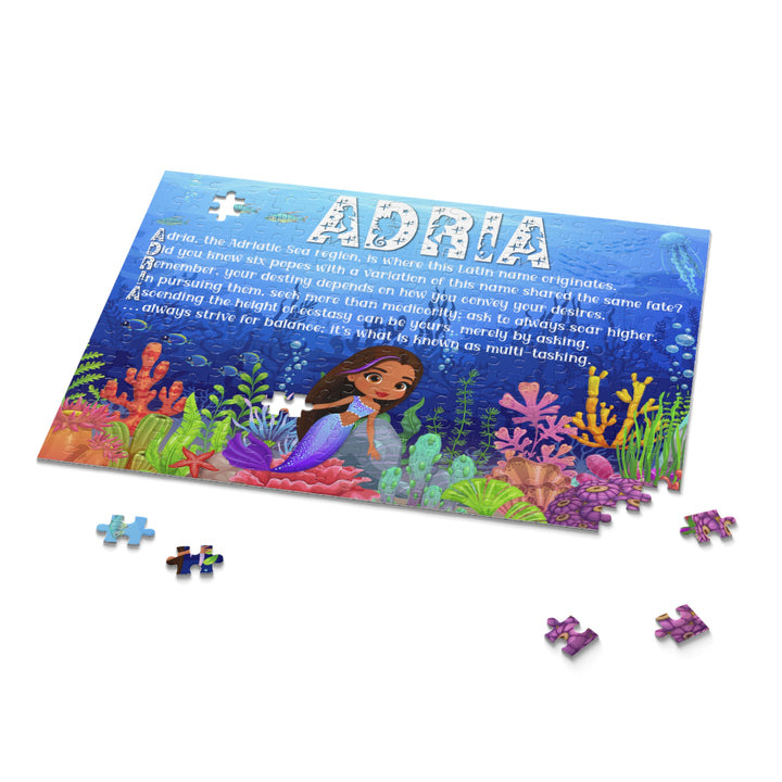 Namesakes Personalized Acrostic Name Poem Jigsaw Puzzle - Mermaid - Brown Hair