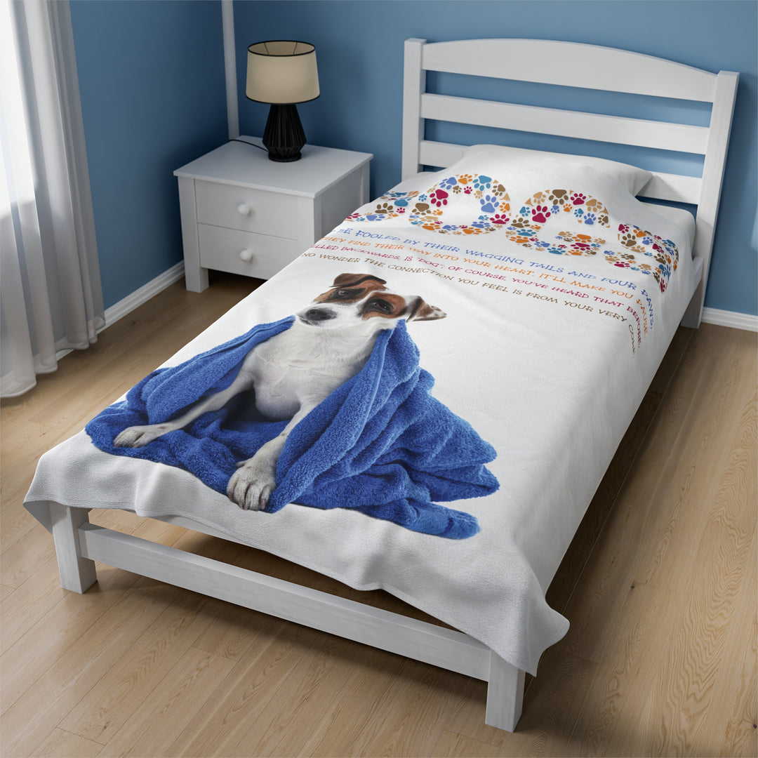 It's Just a Phrase Velveteen Plush Blanket with Acrostic Poem "Dogs" - Terrier