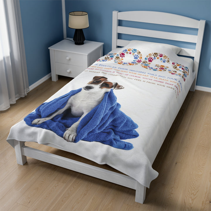 It's Just a Phrase Velveteen Plush Blanket with Acrostic Poem "Dogs" - Terrier