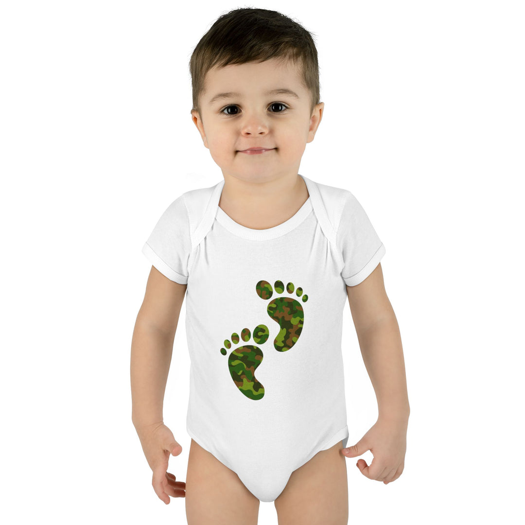 Baby Feet Acrostic Poem Baby Bodysuit - Camo