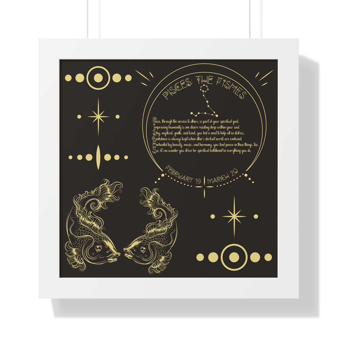 Written in the Stars Framed Acrostic Poem Print - Pisces