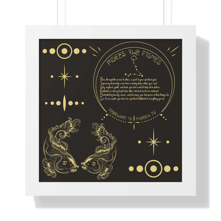 Written in the Stars Framed Acrostic Poem Print - Pisces