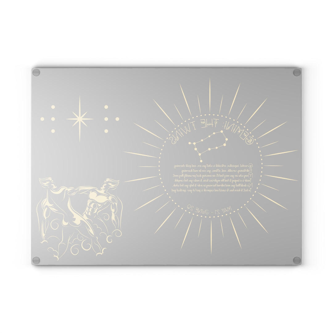 Gemini Acrostic Poem Glass Cutting Board