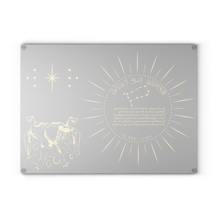 Gemini Acrostic Poem Glass Cutting Board