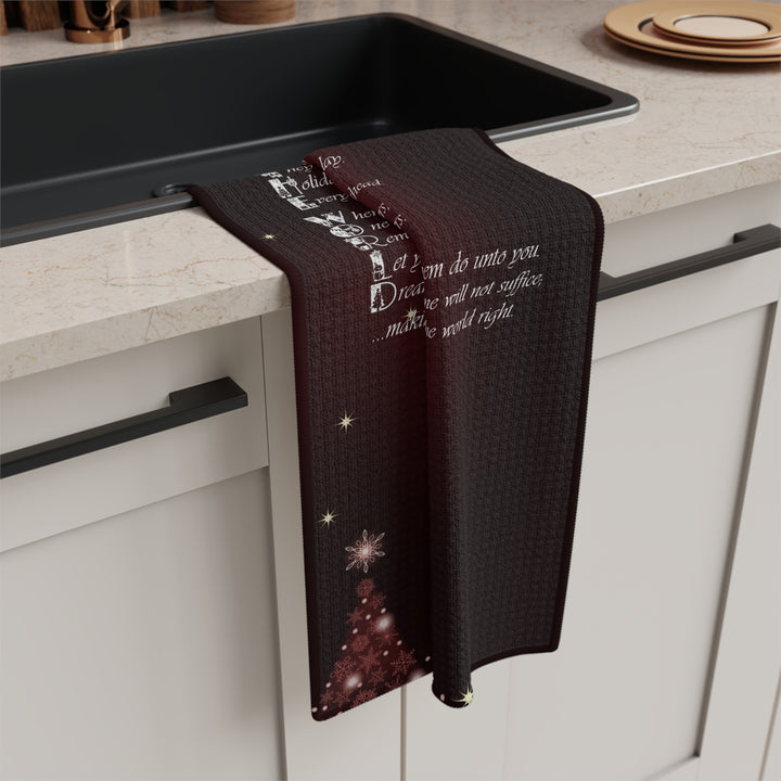 Joy to the World Acrostic Poem Microfiber Kitchen Towel