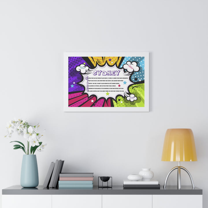 Namesakes Framed Acrostic Name Poem - Burst Comic-style