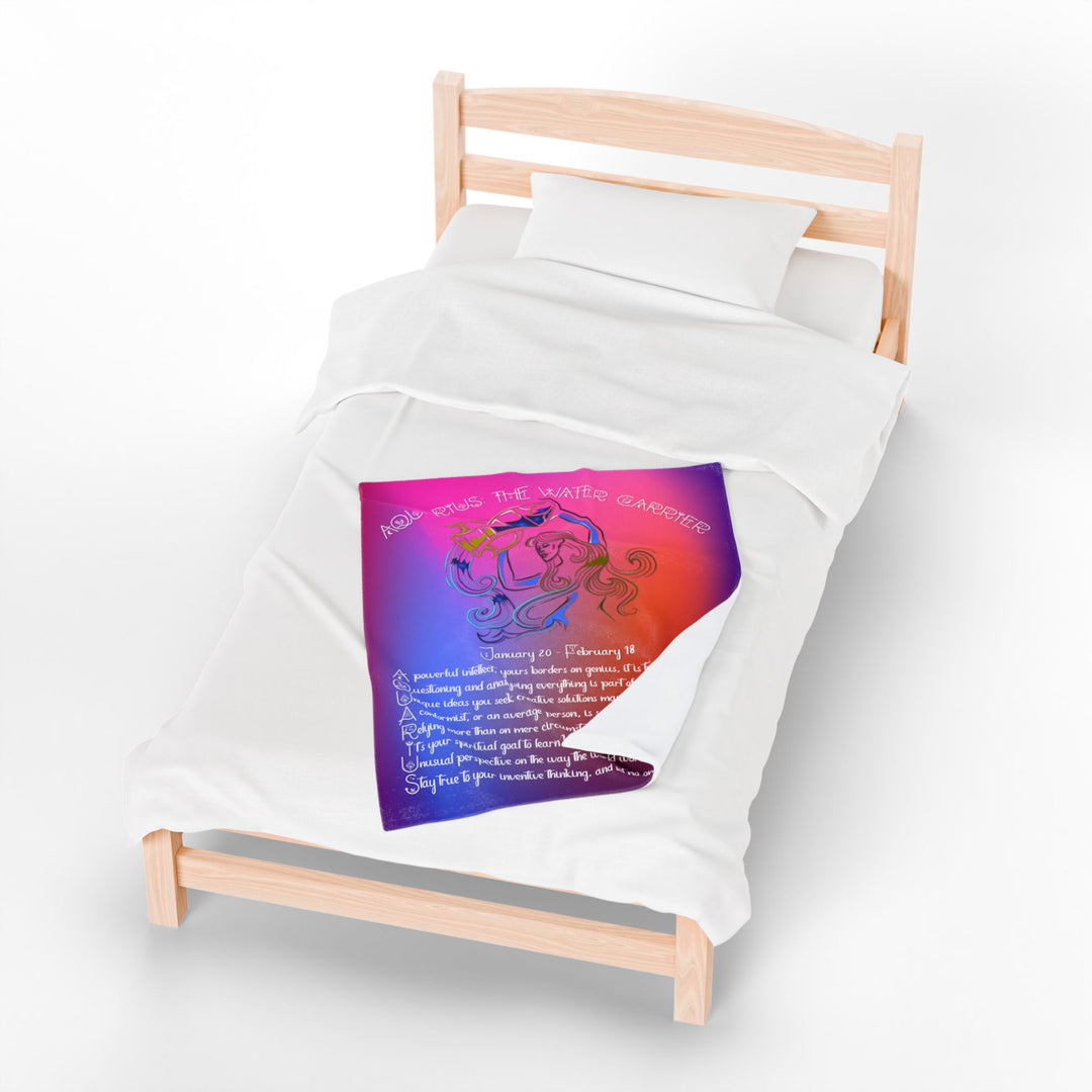 Aquarius Acrostic Poem Velveteen Plush Blanket