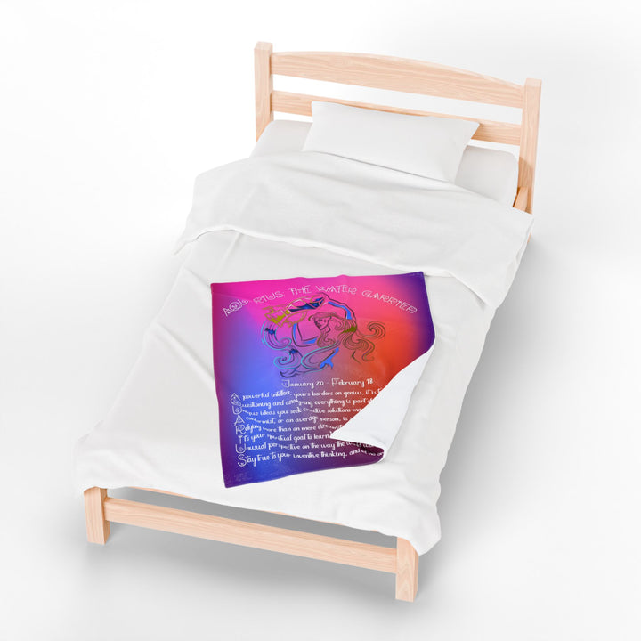 Aquarius Acrostic Poem Velveteen Plush Blanket