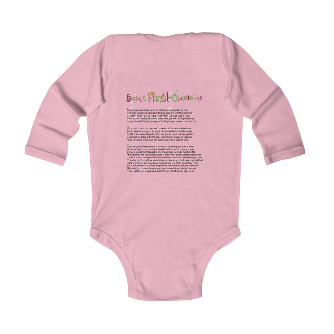 Baby’s First Christmas Acrostic Poem Infant Long Sleeve Bodysuit - Personalized