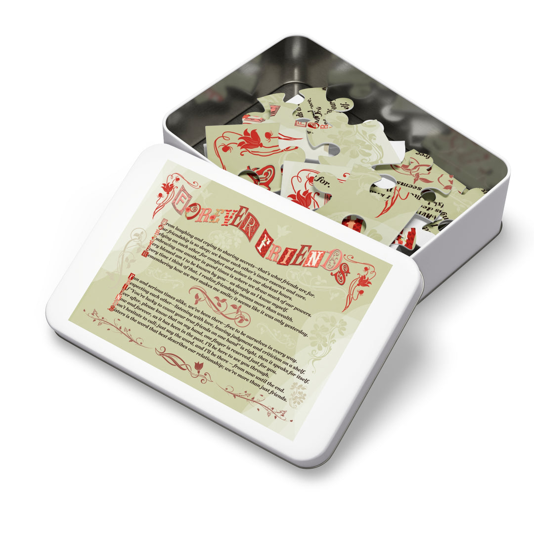 Forever Friends Acrostic Poem Puzzle  - Whimisical - Tin Box