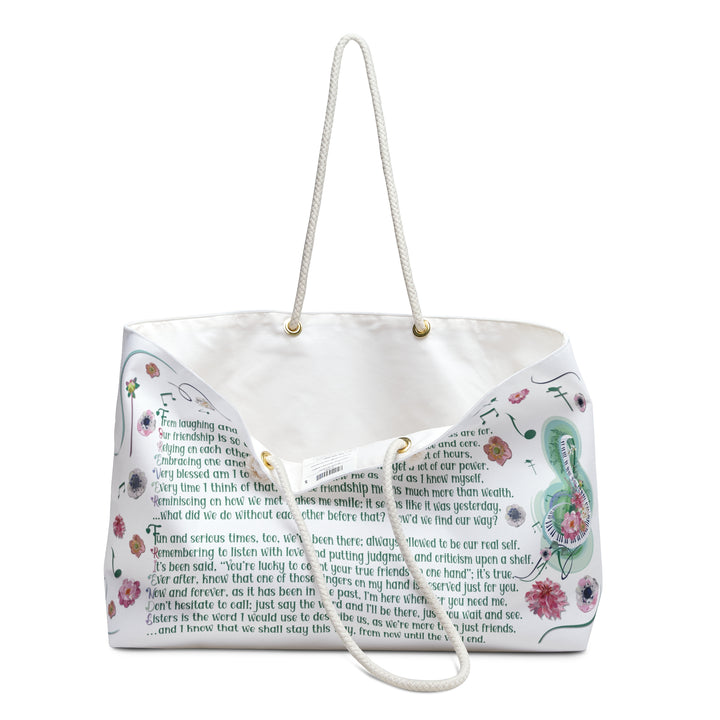Musical Note Weekender Bag with Acrostic Poem Spelling Out "Forever Friends"