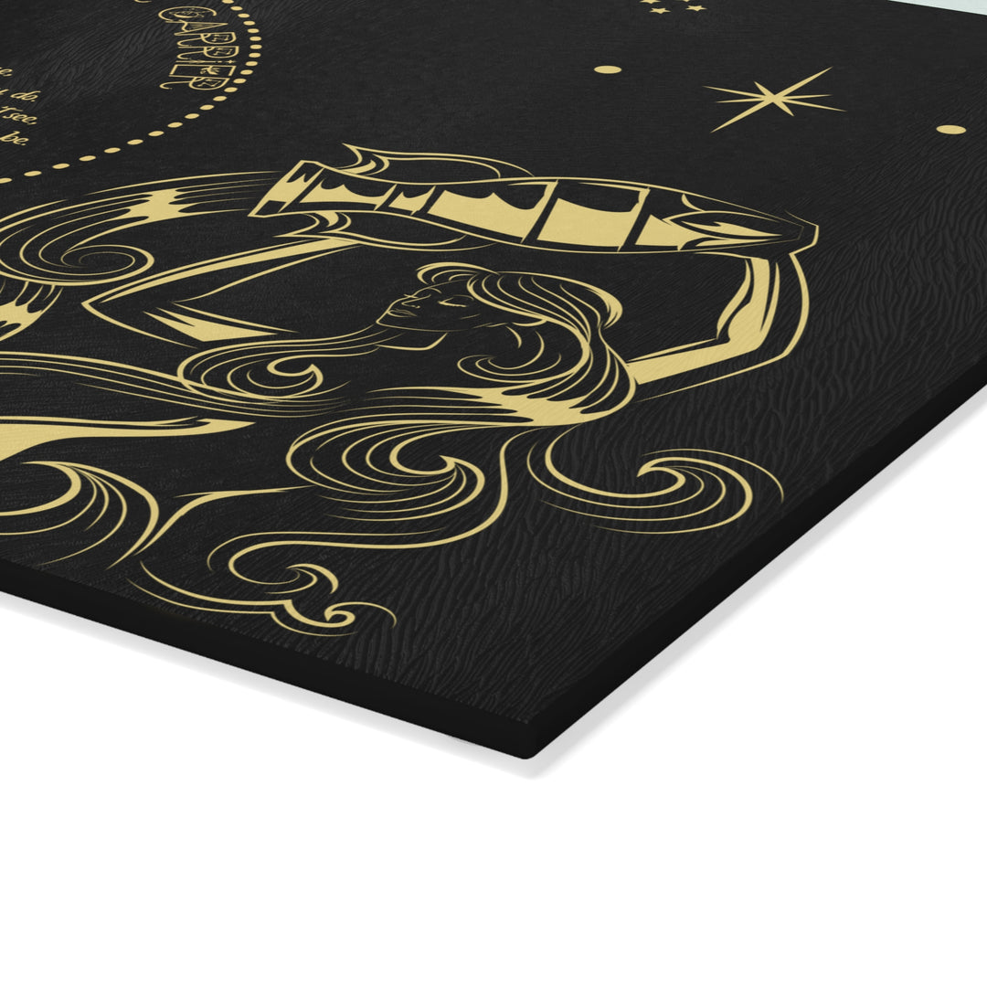 Aquarius Acrostic Poem Glass Cutting Board