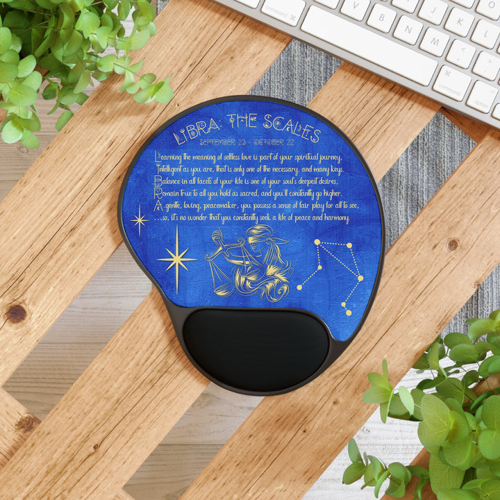 Written in the Stars Mouse Pad With Wrist Rest - Libra