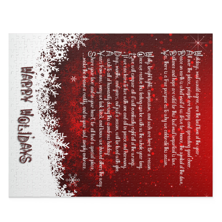 Happy Holidays Acrostic Poem Puzzle - Fun Red