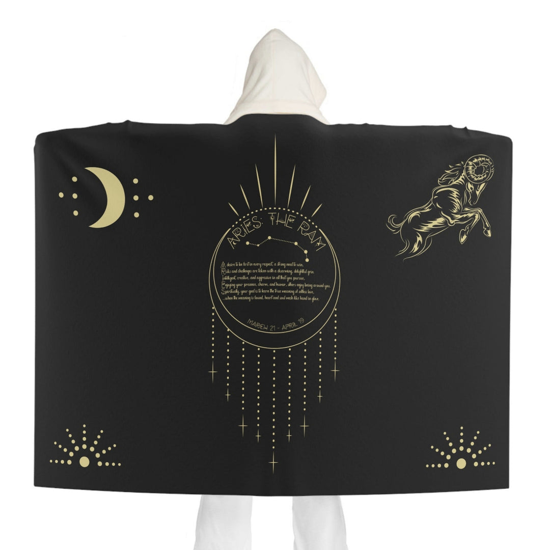 Aries Acrostic Poem Sherpa Hooded Blanket