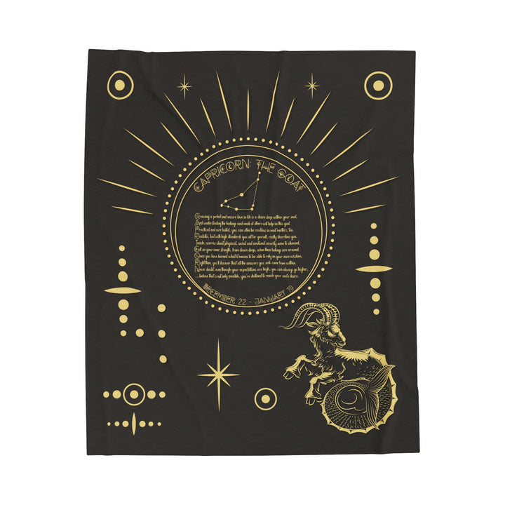 Written in the Stars Velveteen plush blanket with acrostic poem spelling out "Capricorn"