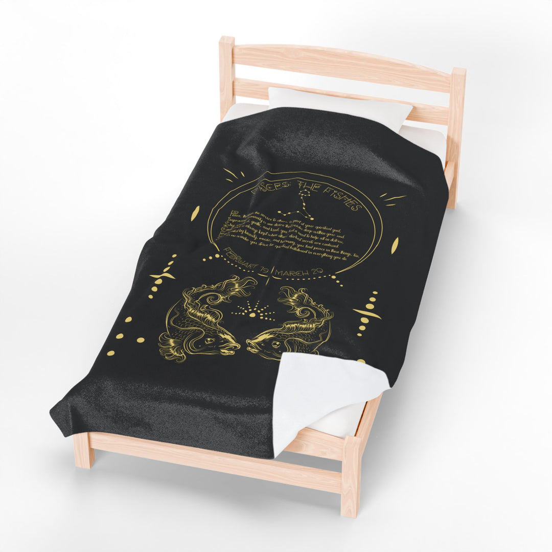 Pisces Acrostic Poem Velveteen Blanket