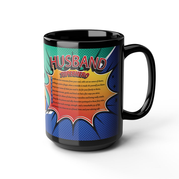 "Husband" Acrostic Poem Black Mug - 15oz