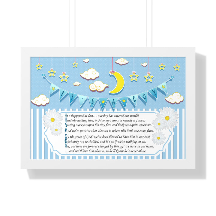 Baby Steps "It's a Boy" Framed Print Collection - No Personalization