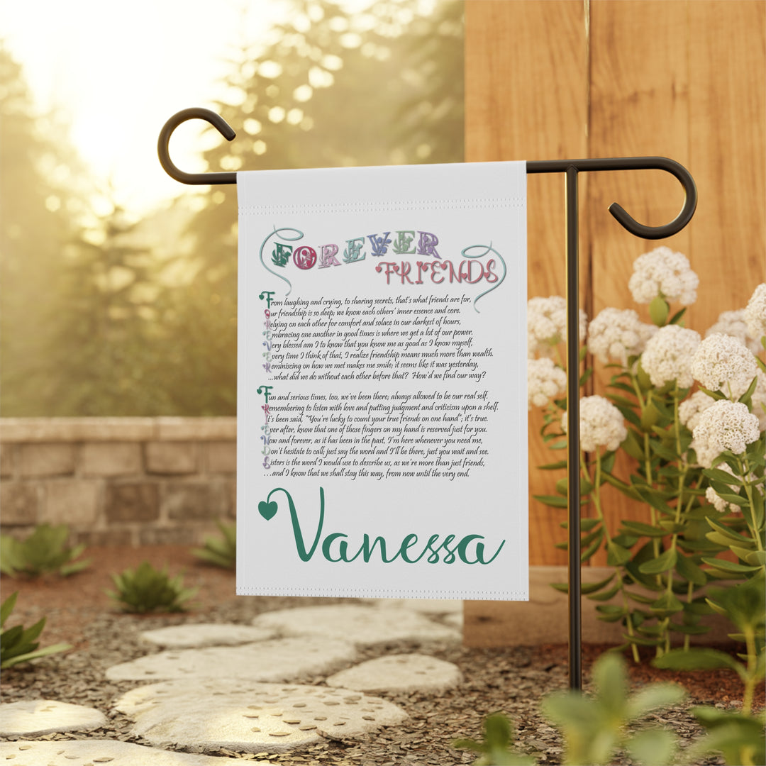 Friends Forever Acrostic Poem outdoor/Garden Banner - Personalized
