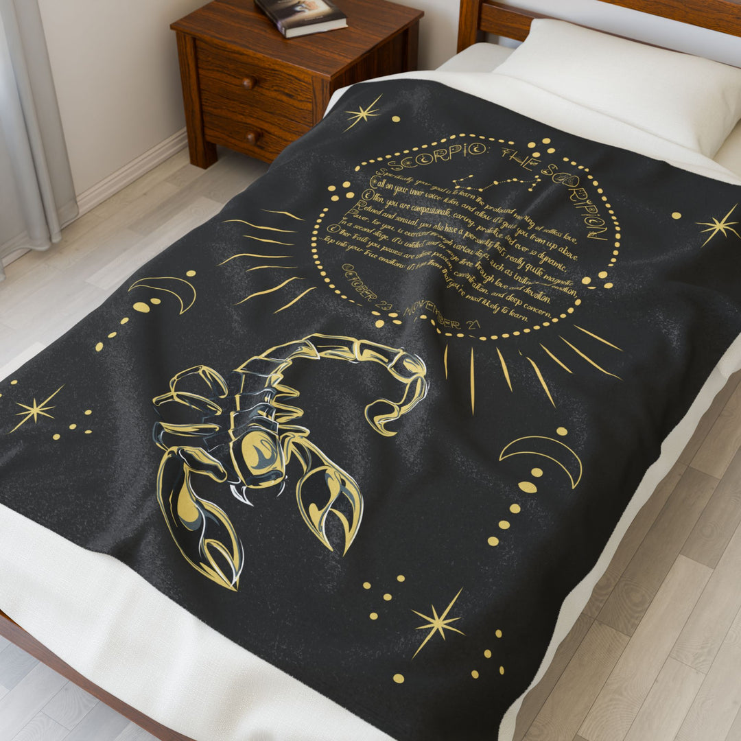 Scorpio Acrostic Poem Velveteen Blanket