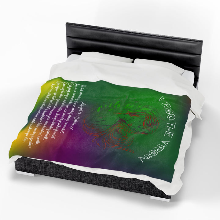 Virgo Acrostic Poem Velveteen Plush Blanket