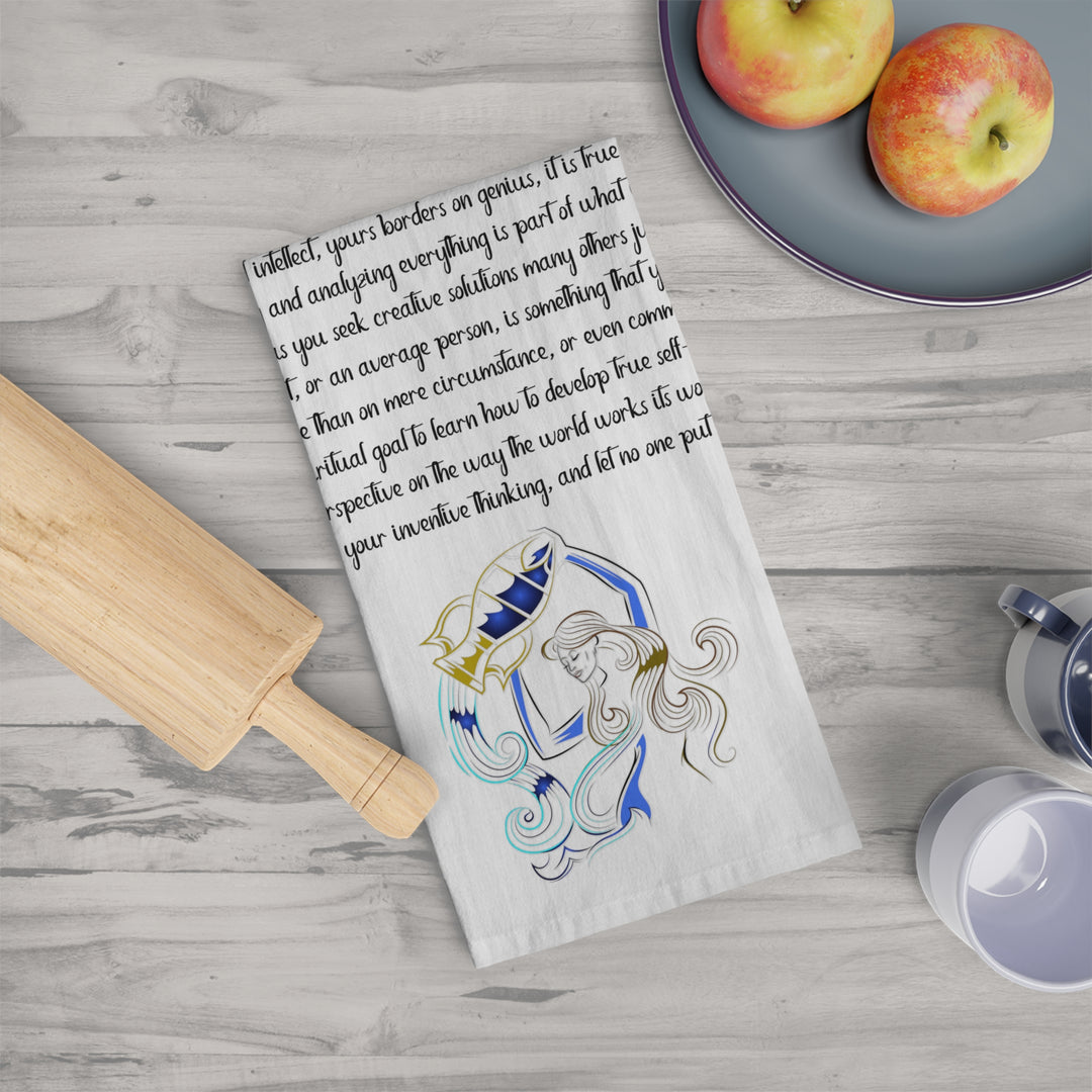 Aquarius Acrostic Poem Celestial Tea Towel