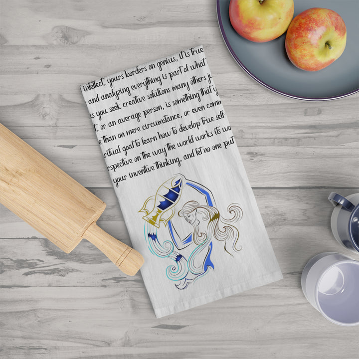 Aquarius Acrostic Poem Celestial Tea Towel