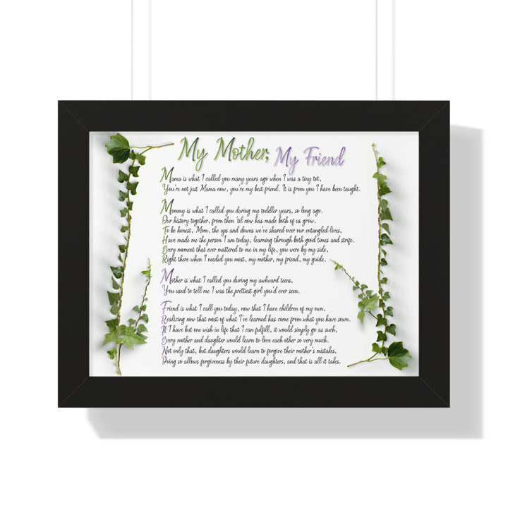 "My Mother, My Friend" Framed Acrostic Poem Print - Soft